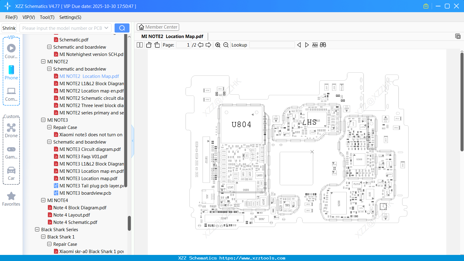 Xiaomi MI NOTE2 Location Map